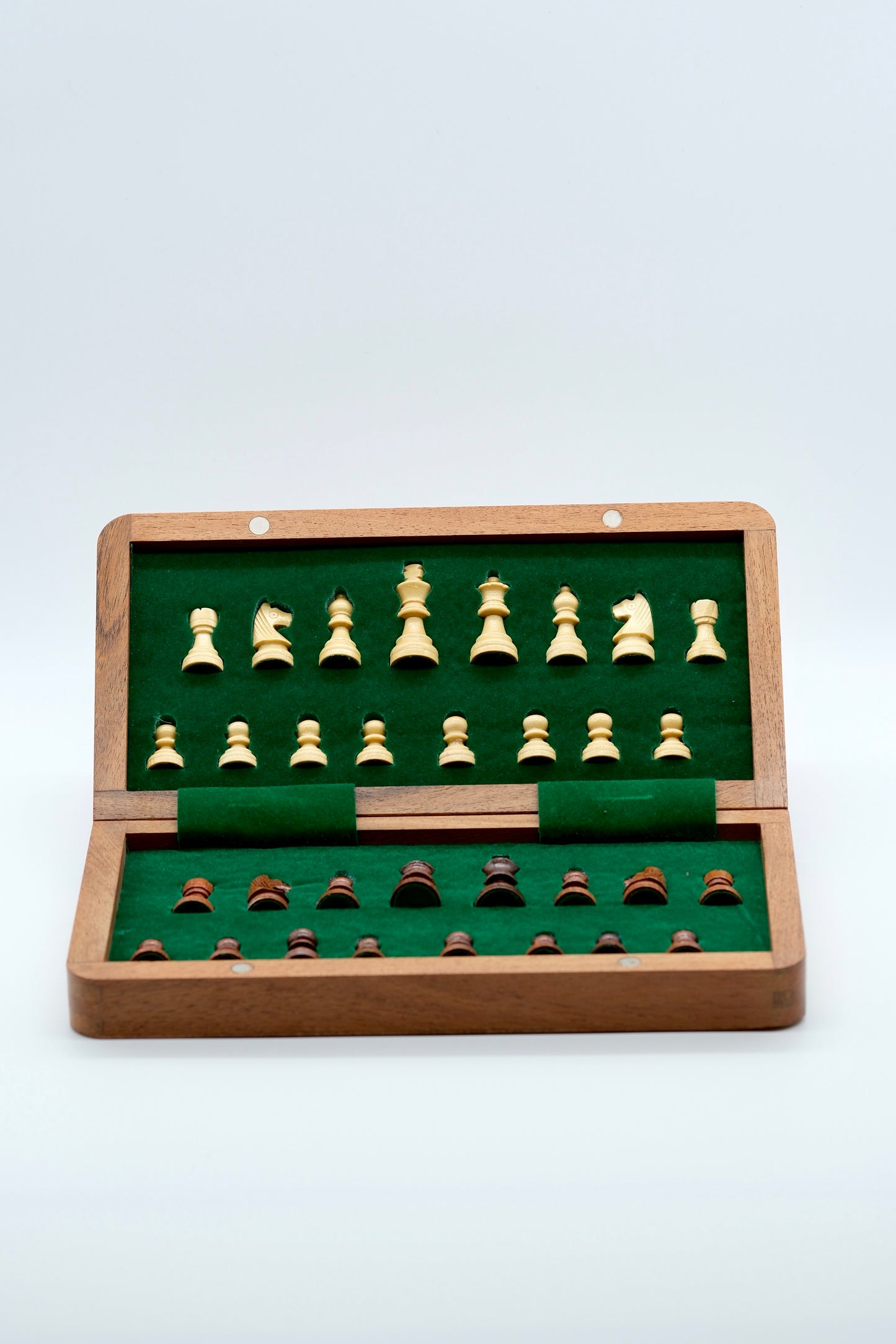 10" Handmade Folding Magnetic Chess Set - Sheesham and Maple Wood